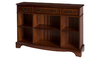 three drawer open bookcase