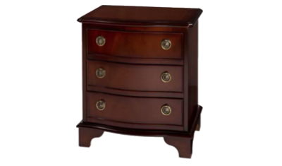 three drawer serpentine chest