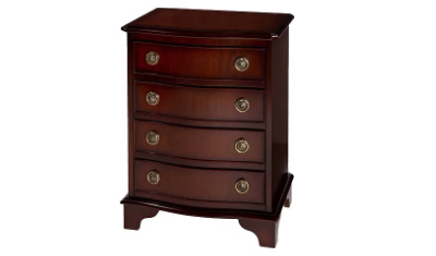 four drawer serpentine chest