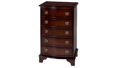 five drawer serpentine chest