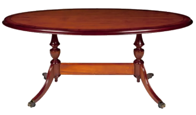 Oval Coffee Table Twin Pedestal