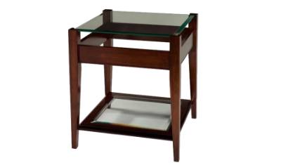 Sheraton Glass Top/Bottom Lamp Table	