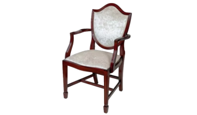 Upholstered Shield Back Carver