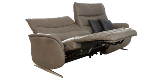 Azure Leather 2 Seater Manual Recliner Sofa Wall Free Function 80H