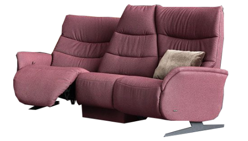 Azure Fabric Trapozoidal Sofa 70H Manual Recliner