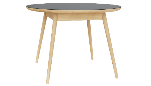 Round Oak dining Table with Anthracite top