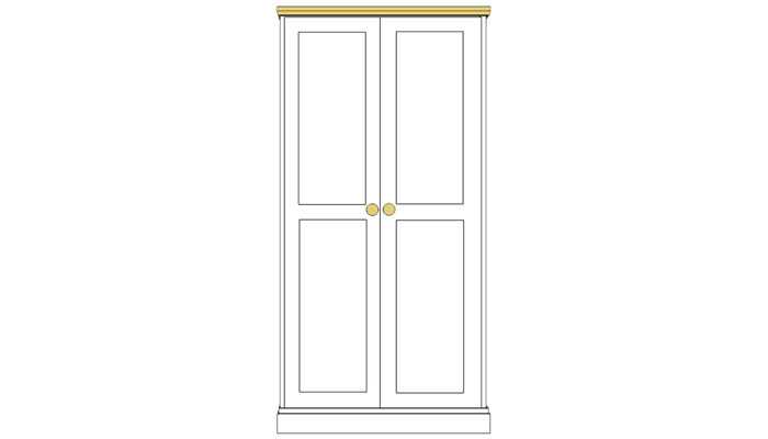 Cornish Painted Oak Single Full Length Robe