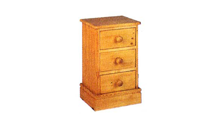 Cornish Pine 3 Drawer Narrow Bedside