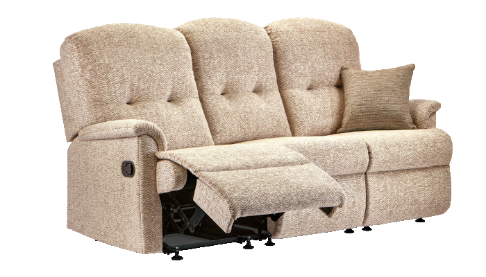 Lincoln Fabric Small 3 Seater Manual Recliner