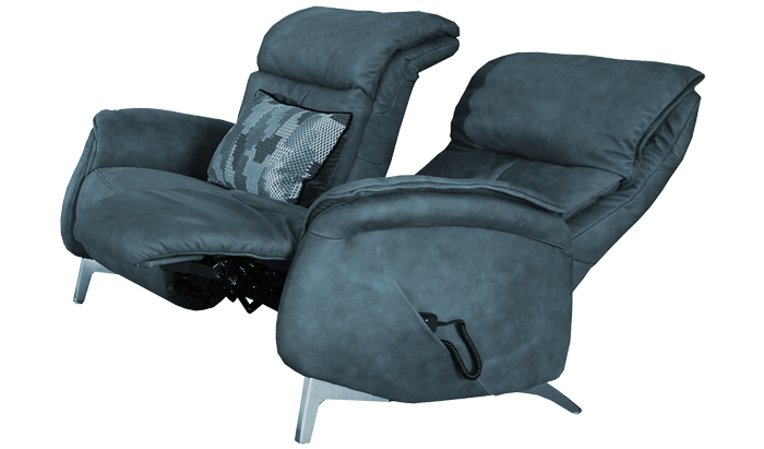 Swan Leather 2.5 Seater Power Cumuly Heart Balance Recliner 51P	
