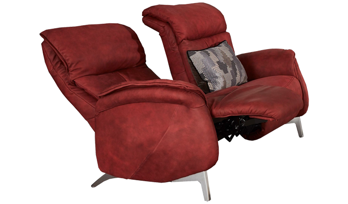 Swan Leather 2 Seater Manual Cumuly Recliner 80A	
