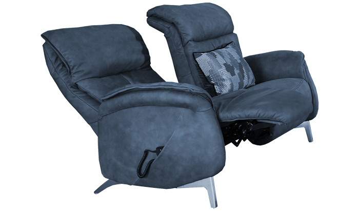 Swan Leather 2 Seater Power Cumuly Heart Balance Recliner 50P