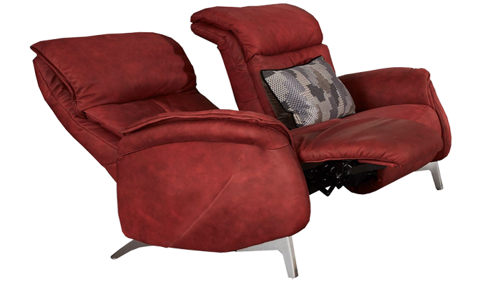 Swan Leather 3 Seater 2 Cushion Manual Cumuly Recliner 82A	
