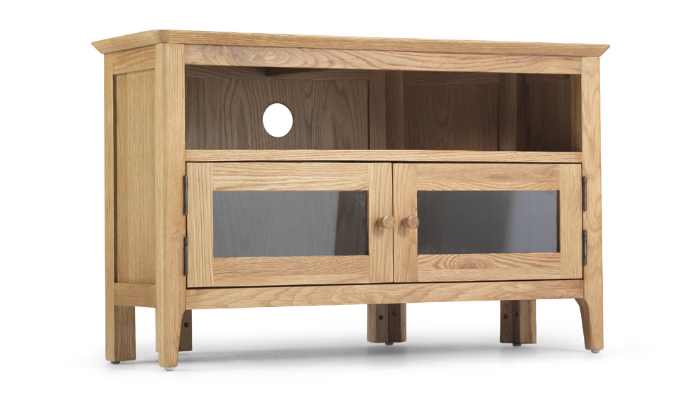 Wardley Oak Corner TV Unit with Doors	